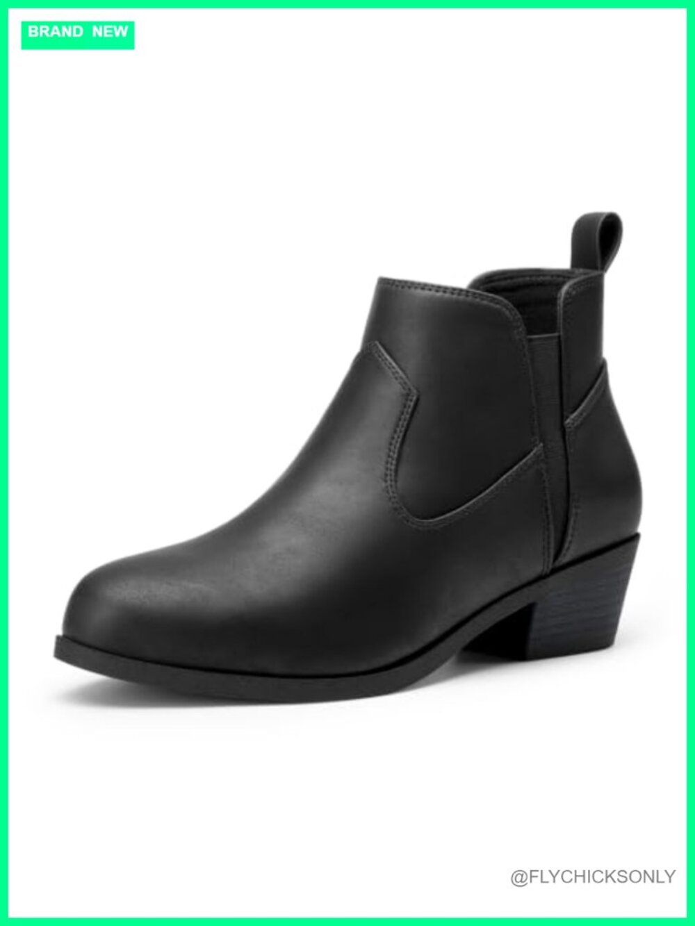 Women's Chunky Low Heel Slip On Ankle Boots Pointed Toe Comfort Shoes
